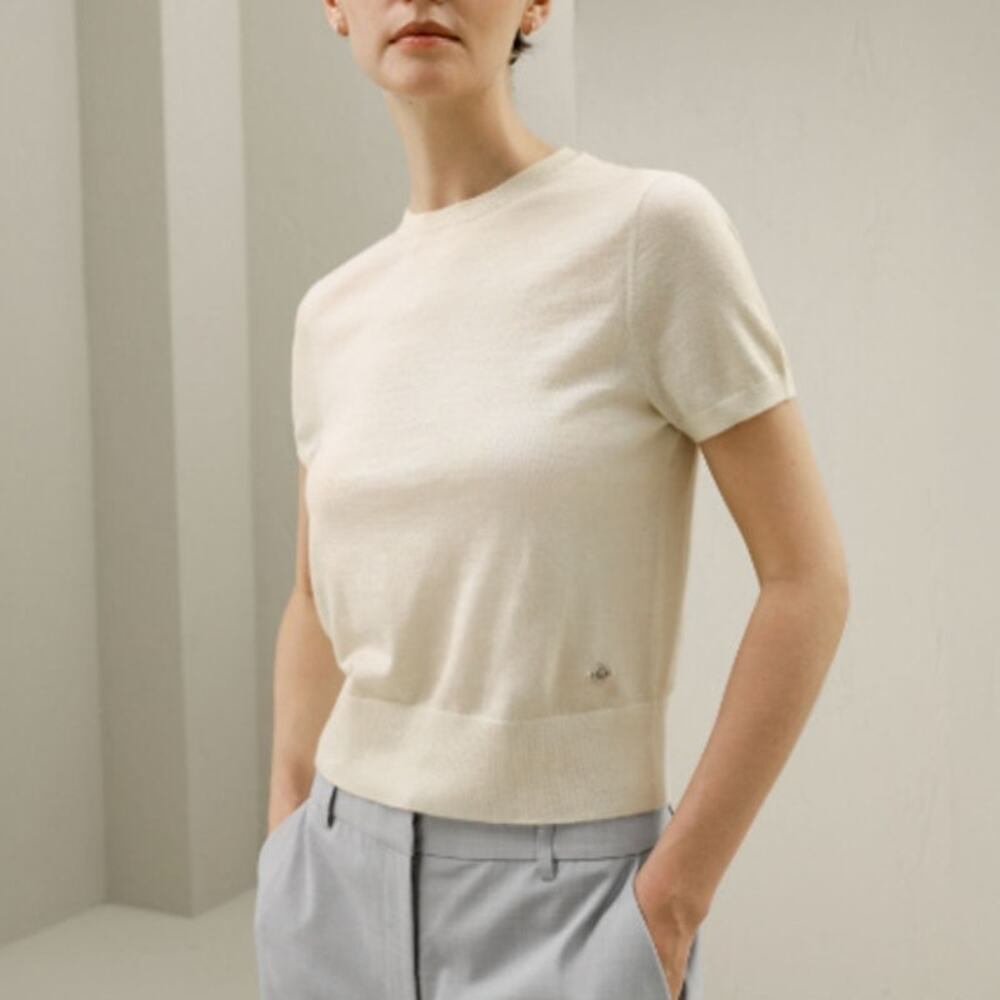 Lilysilk Cashmere Round Neck Sweater White Size XS